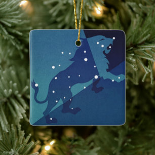 Sternbild Löwe Retro Tierkreis Astrologie Keramikornament