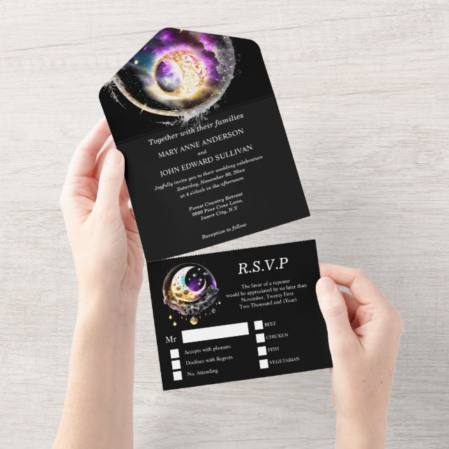 Sternbild Mondfinsternis All In One Einladung (Abreißen)