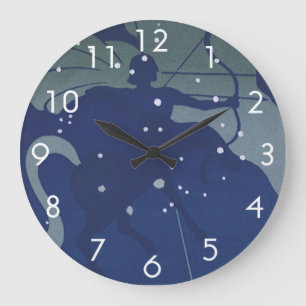 Sternbild Schütze Retro Tierkreis Astrologie Große Wanduhr