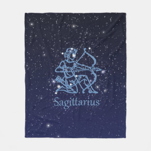Sternbild Schütze & Tierkreiszeichen mit Sternen Fleecedecke