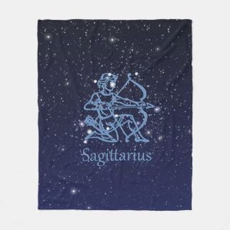 Sternbild Schütze & Tierkreiszeichen mit Sternen Fleecedecke