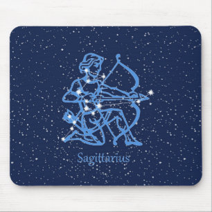 Sternbild Schütze & Tierkreiszeichen mit Sternen Mousepad