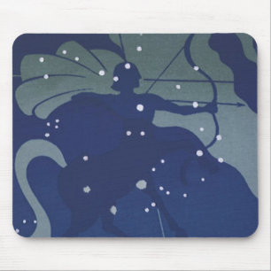 Sternbild Schütze Vintage Tierkreis Astrologie Mousepad