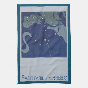 Sternbild Schütze Vintage-Zodiac-Astrologie Geschirrtuch