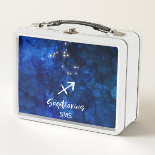 Sternbild Schütze Zodiac Galaxie Monogramm Metall Brotdose
