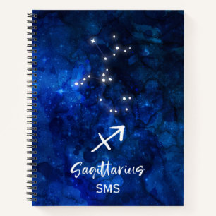 Sternbild Schütze Zodiac Galaxie Monogramm Notizbuch