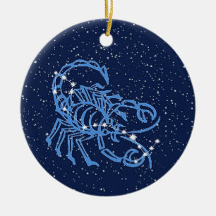 Sternbild Skorpion & Tierkreiszeichen mit Sternen Keramik Ornament