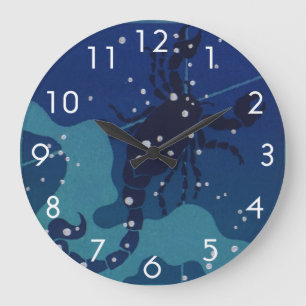 Sternbild Skorpion, Vintage-Zodiak Astrologie Große Wanduhr