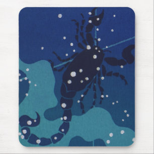 Sternbild Skorpion, Vintage-Zodiak Astrologie Mousepad