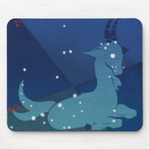 Sternbild Steinbock, Vintage-Tierkreis, Astrologie Mousepad