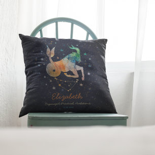 Sternbild Steinbock Zodiac Wasserfarbe Galaxie Kissen