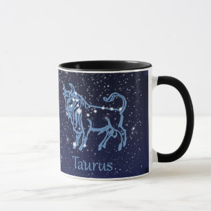 Sternbild Stier und Tierkreiszeichen mit Sternen Tasse