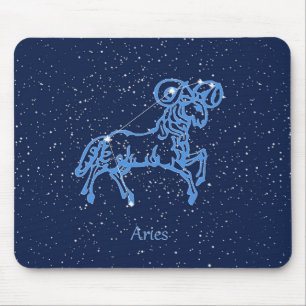 Sternbild Widder und Tierkreiszeichen mit Sternen Mousepad
