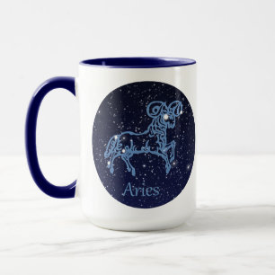 Sternbild Widder und Tierkreiszeichen mit Sternen Tasse