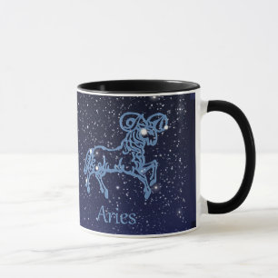 Sternbild Widder und Tierkreiszeichen mit Sternen Tasse