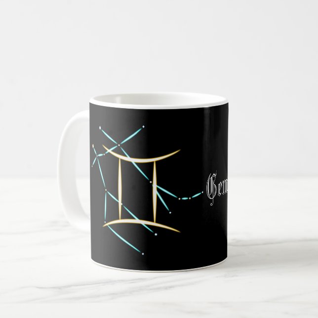 Sternbild Zwillinge Kaffeetasse (Vorderseite Links)