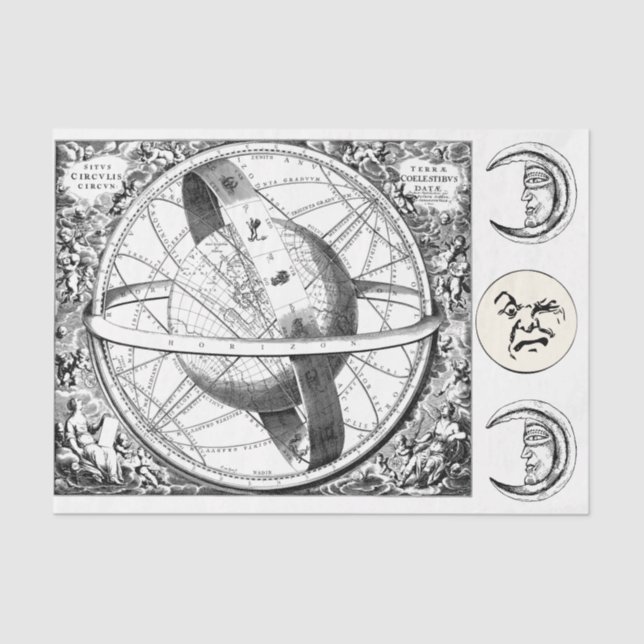 Sternbilder 22 Schwarz-weißes Gewebepapier Seidenpapier (Vorderseite)