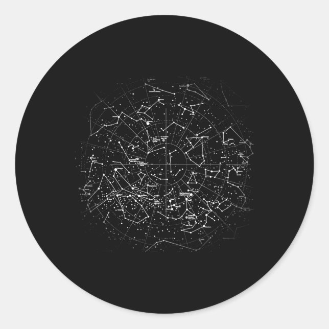 Sternbilder Karte Sterne Galaxy Celestia Runder Aufkleber (Vorderseite)