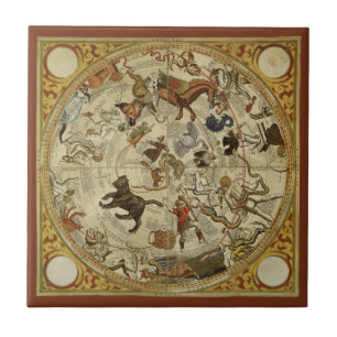Sternbilder Nördlicher Himmel Vintage Astronomie Fliese