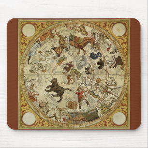 Sternbilder Nördlicher Himmel Vintage-Astronomie Mousepad