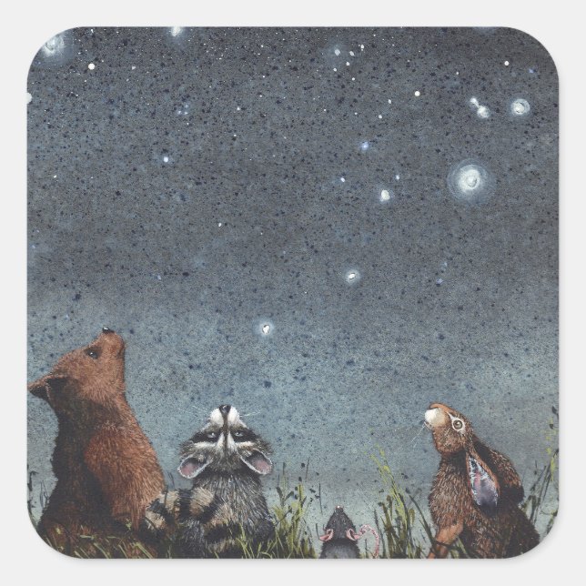 Sternbilder Quadratischer Aufkleber (Vorderseite)