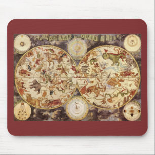 Sternbilder, Vintage Astronomie, Frederik de Wit Mousepad