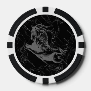 Sternbildkarte Steinbock Vintage Hevelius 1690 Pokerchips