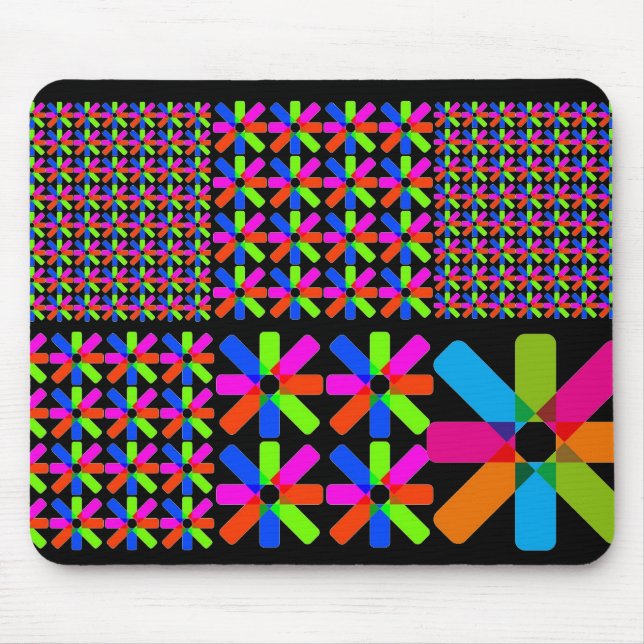 Sterncollage, schwarz mousepad (Vorne)