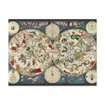 Sterndiagramm Himmelskarte Vintage-Astronomie