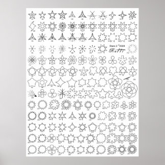 Sterne 2 Tattoo Flash Poster