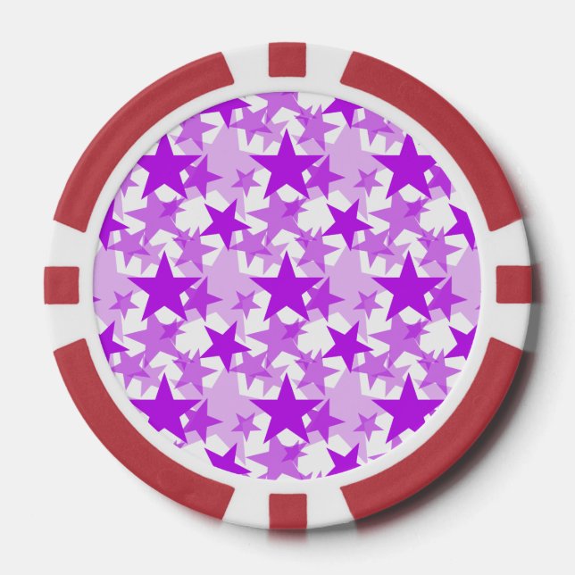 Sterne 3 Lila Pokerchips (Vorderseite)