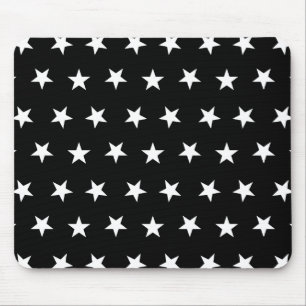 Sterne 8 Schwarz und Weiß Mousepad