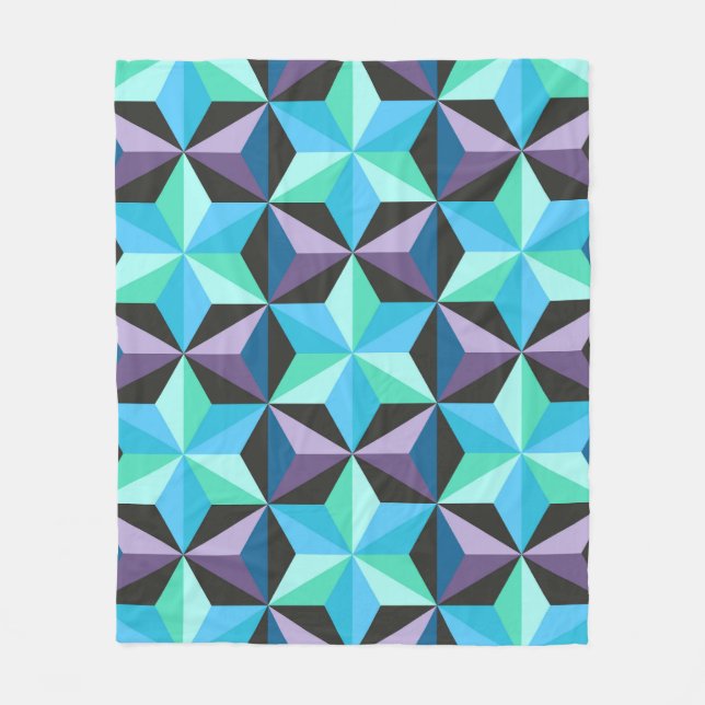 Sterne Abstrakte Geometrische Patchworkarbeit Fleecedecke (Vorderseite)