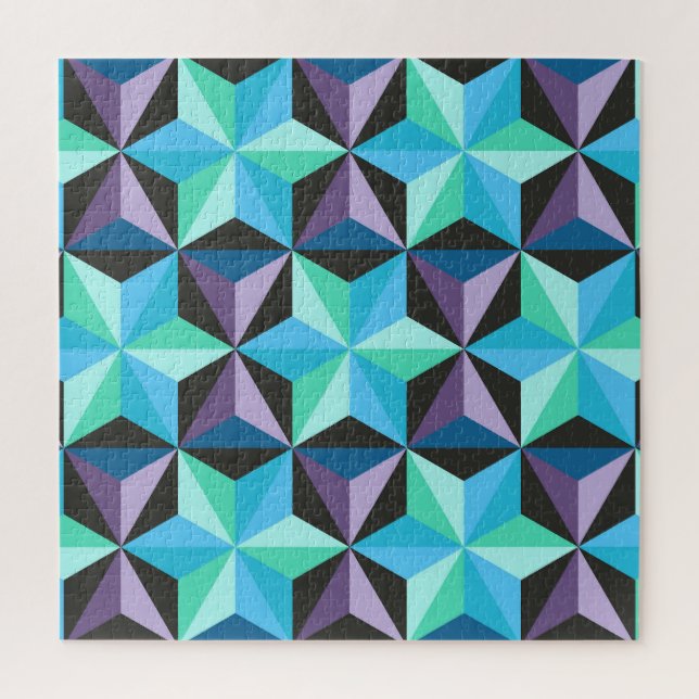 Sterne Abstrakte Geometrische Patchworkarbeit Puzzle (Vertikal)