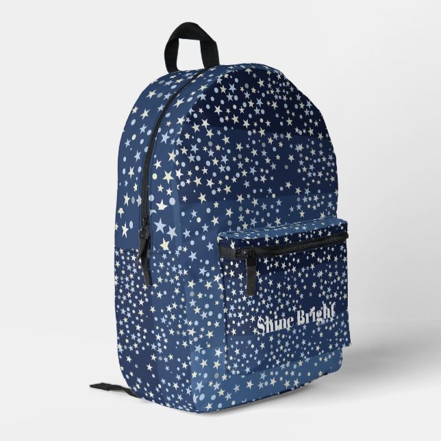 Sterne am Himmel Bedruckter Rucksack (Rückseitige Ecke links)