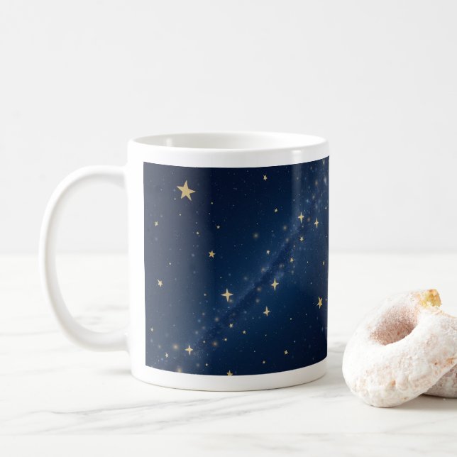 Sterne am Nachthimmel Kaffeetasse (Mit Donut)