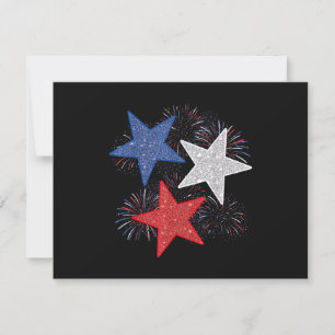 Sterne Amerikanische Flagge Feuerwerk 4. Juli Unab Feiertagskarte