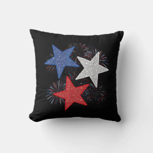 Sterne Amerikanische Flagge Feuerwerk 4. Juli Unab Kissen