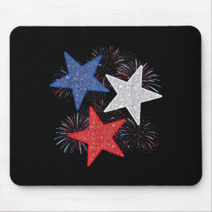 Sterne Amerikanische Flagge Feuerwerk 4. Juli Unab Mousepad