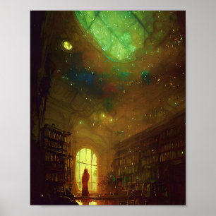 Sterne an der Decke der Bibliothek Poster