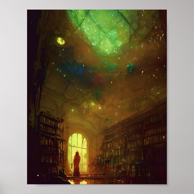 Sterne an der Decke der Bibliothek Poster (Vorne)