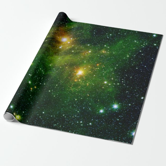 Sterne Astronomie Green Sky Space NASA Geschenkpapier (Ungerollt)