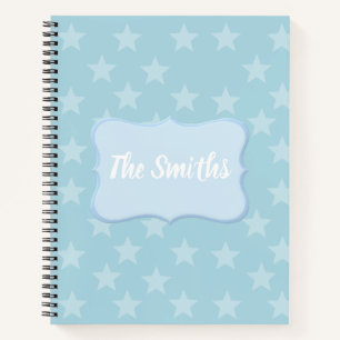 Sterne auf Blue Monogram oder Name Custom Notizbuch