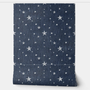 Sterne auf Denim Tapete