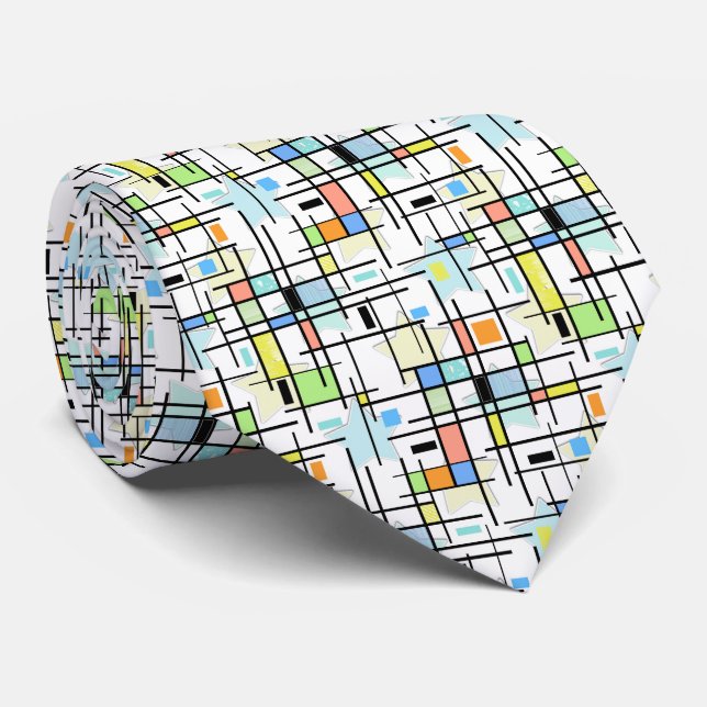 Sterne auf einem karierten Hintergrund. Krawatte (Gerollt)