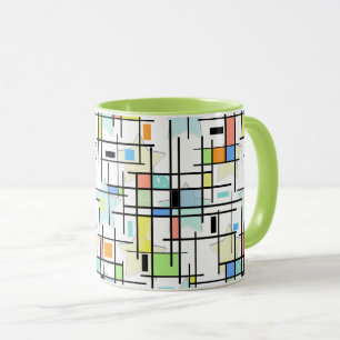 Sterne auf einem karierten Hintergrund. Tasse