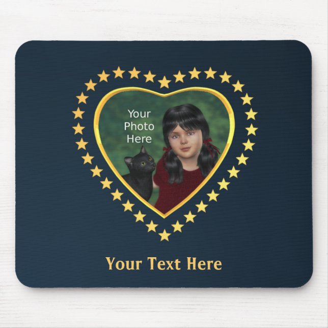 Sterne auf Mitternachtsblau: Eigenes Foto hinzufüg Mousepad (Vorne)