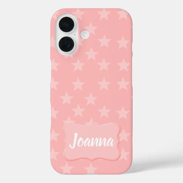 Sterne auf rosa Monogram oder Name Custom Case-Mate iPhone Hülle (Rückseite)