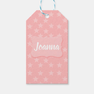 Sterne auf rosa Monogram oder Name Custom Geschenkanhänger