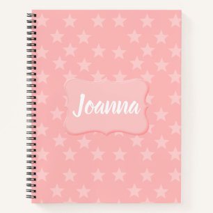 Sterne auf rosa Monogram oder Name Custom Notizbuch